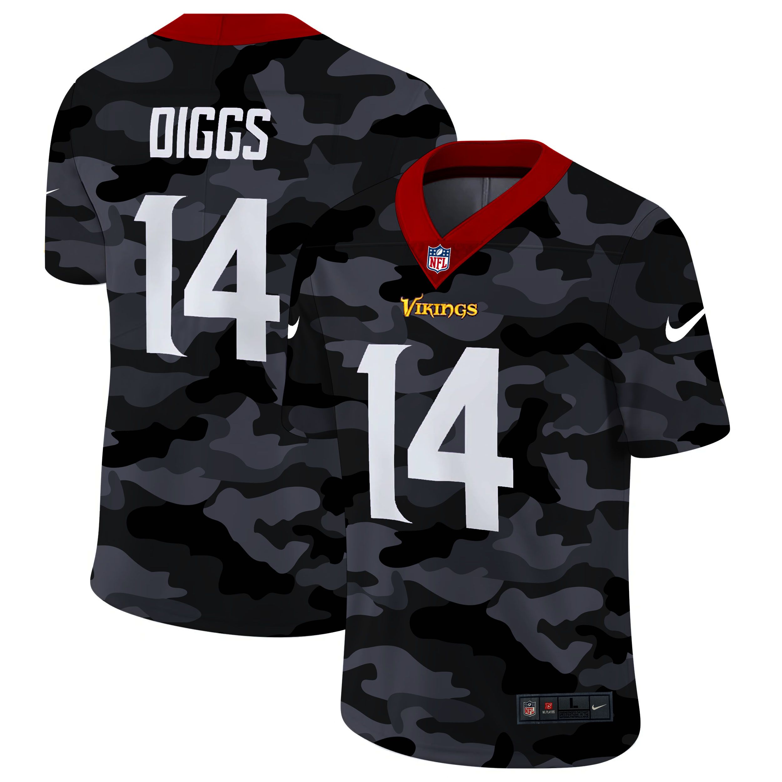 Men Minnesota Vikings #14 Dlggs 2020 Nike 2ndCamo Salute to Service Limited NFL Jerseys
